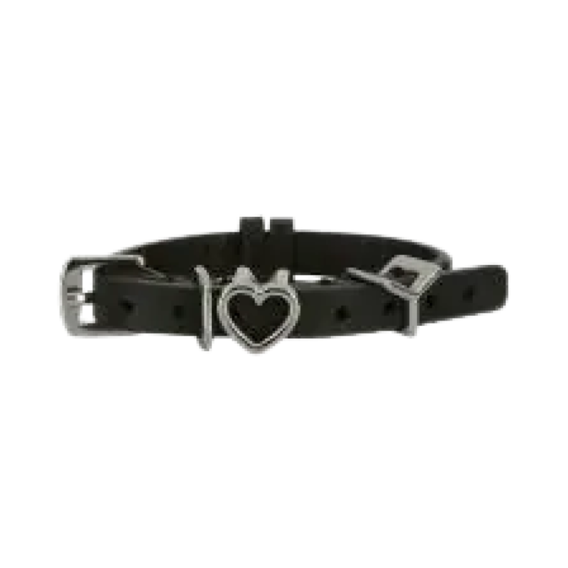 와이프로젝트 Y 하트 벨트 브레이슬릿 블랙 실버 - 23FW(Y/Project Y Heart Belt Bracelet Black Silver - 23FW)