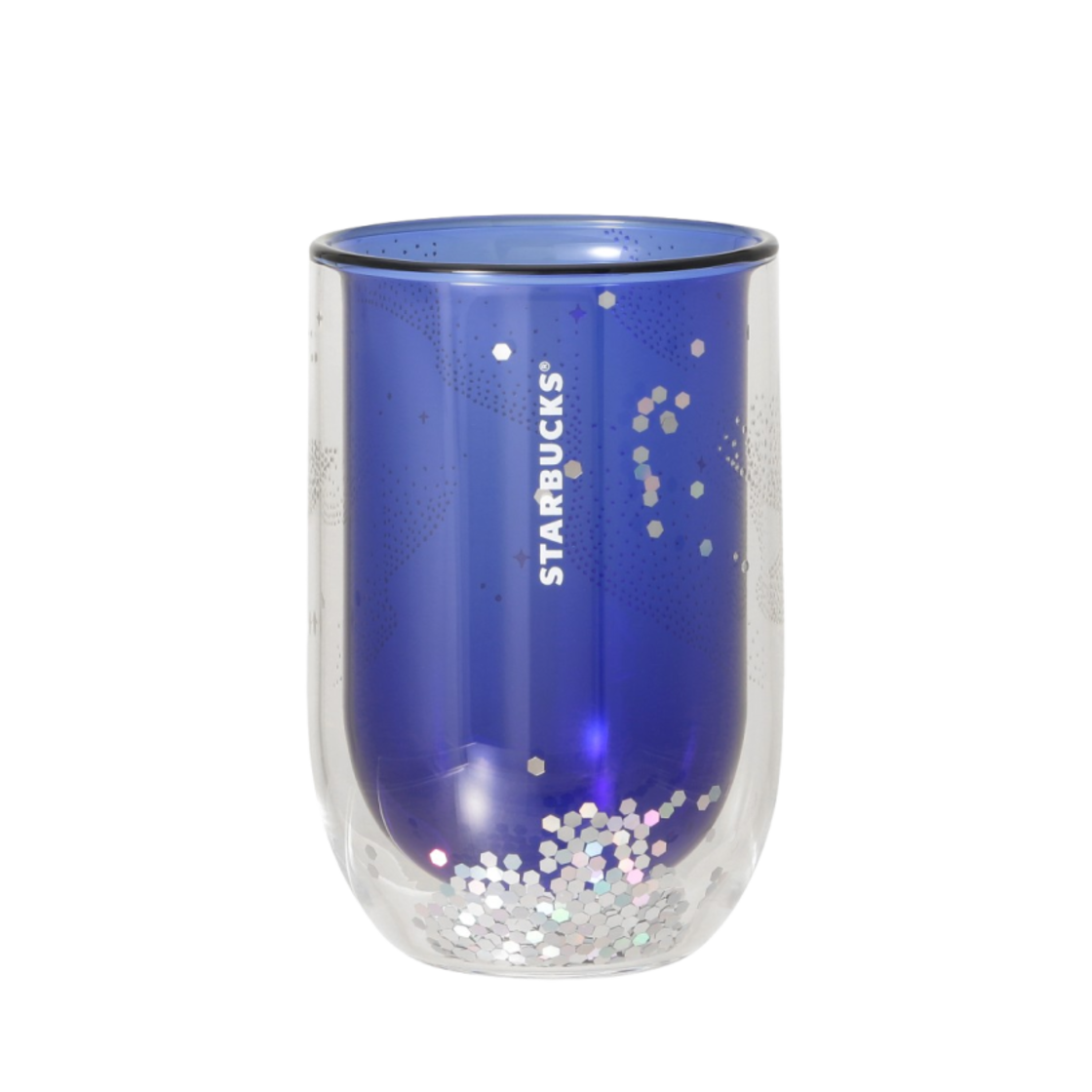 스타벅스 24 홀리데이 더블 월 히트 레지스턴트 글라스 오로라 네이비 296ml(Starbucks 24 Holiday Double Wall Heat Resistant Glass Aurora Navy 296ml) - 1