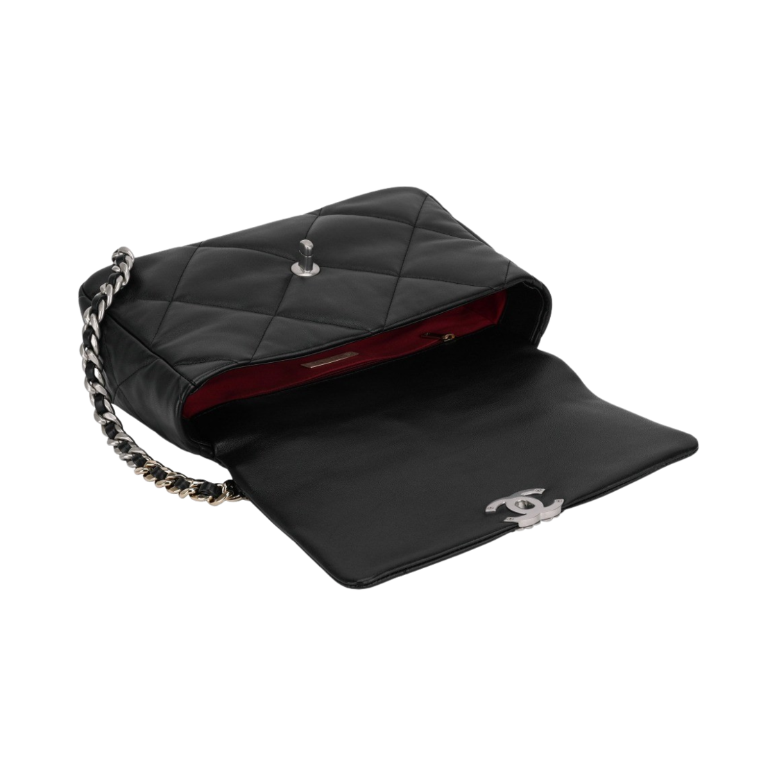 샤넬 19 라지 핸드백 램스킨 & 실버 메탈 블랙(Chanel Large 19 Handbag Lambskin & Silver Black) - 4