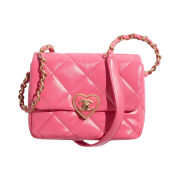 Chanel Mini Flap Bag Lambskin Plexi & Gold Pink