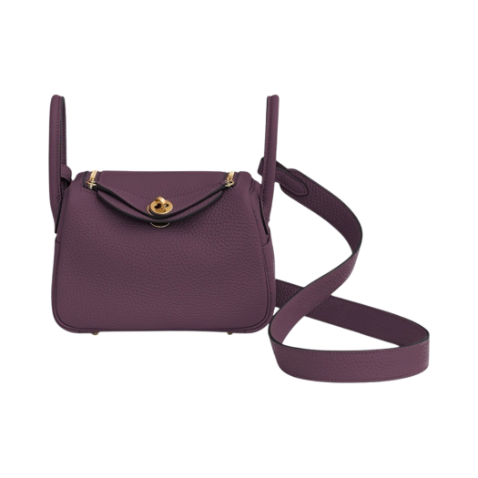Hermes Lindy Mini Bag Clemence & Gold Cassis