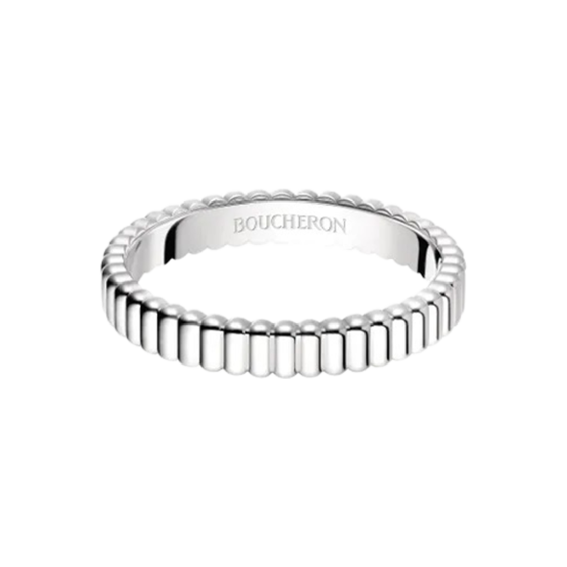 부쉐론 그로그랭 화이트 골드 웨딩 밴드 18K 화이트 골드(Boucheron Grosgrain White Gold Wedding Band 18K White Gold)