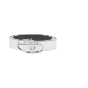 (W) Diesel Slim Metallic Belt White