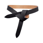 (W) Isabel Marant Lecce Tie Up Leather Belt Black Natural