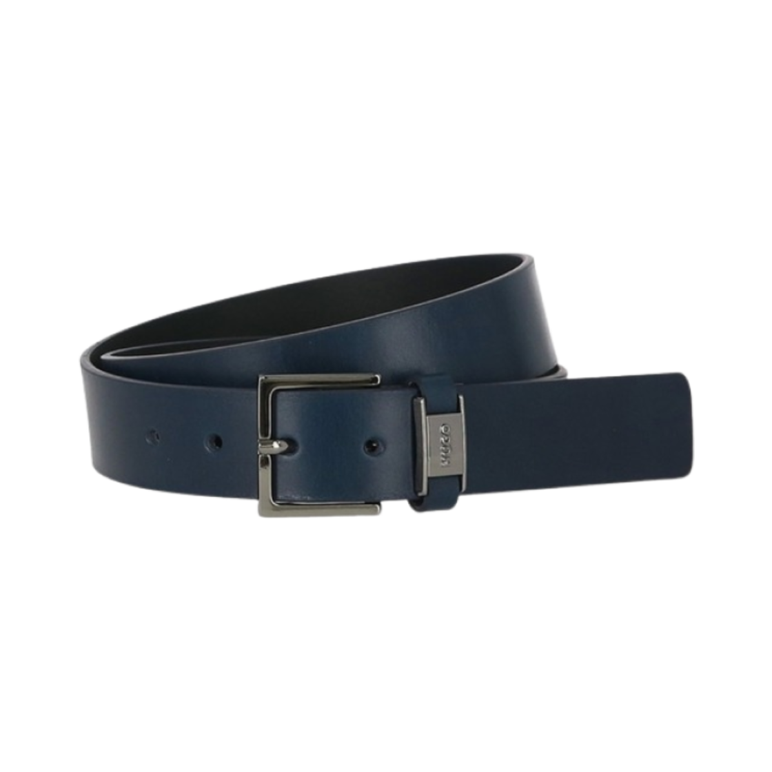 휴고 보스 로고 버클 레더 벨트 다크 블루(Hugo Boss Leather Belt with Logo Buckle Dark Blue) - 1