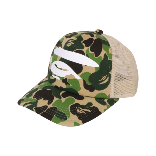 BAPE A Bathing Ape ABC Camo Ape Face Mesh Cap Green - 23SS