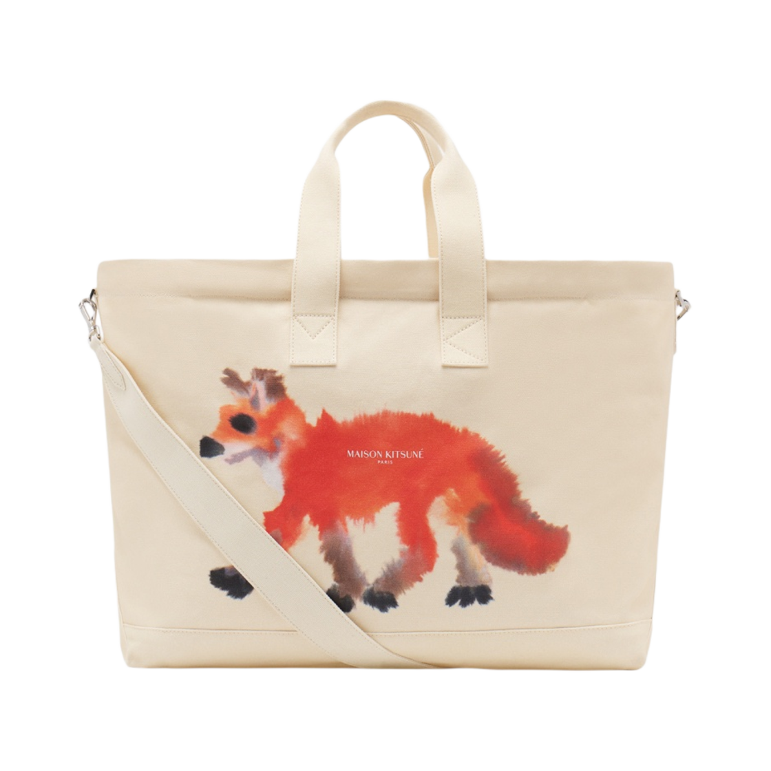 메종 키츠네 x 롭 반 미엘로 폭스 E/W 토트백 에크루(Maison Kitsune x Rop Van Mierlo Fox E/W Tote Bag Ecru)