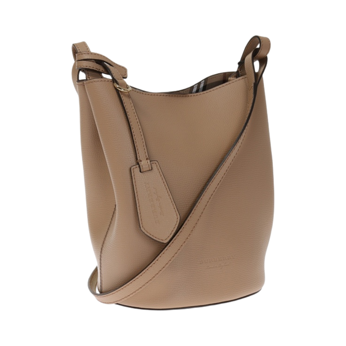버버리 헤이마켓 체크 론 버킷 크로스바디백 미드 카멜(Burberry Haymarket Check Lorne Bucket Crossbody Bag Mid Camel) - 2