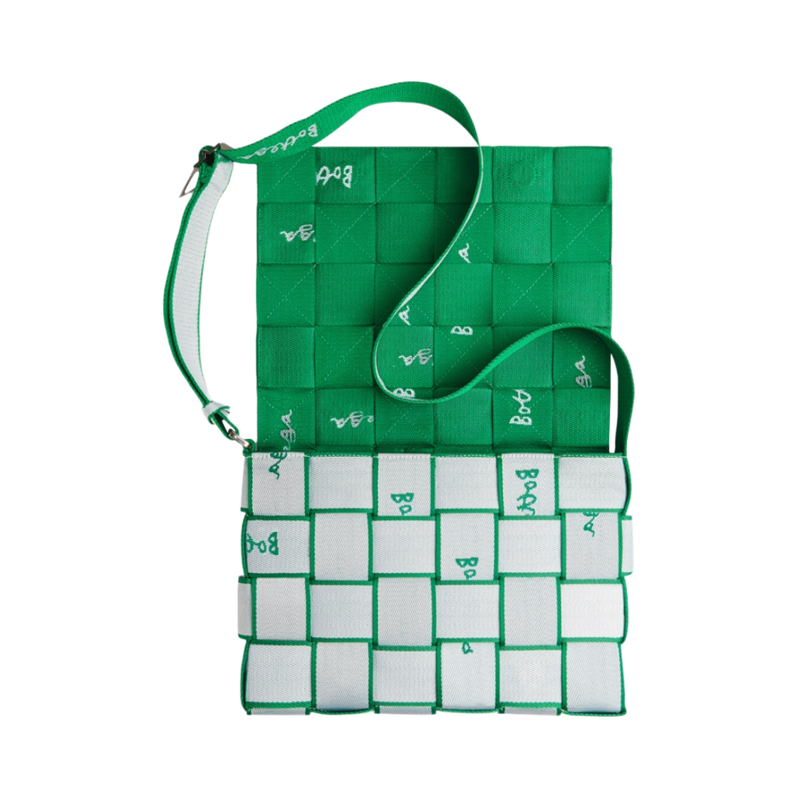 보테가 베네타 리버스 로고 웨빙 미디움 크로스바디백 화이트 패러킷(Bottega Veneta Reverse Logo Webbing Medium Crossbody Bag White Parakeet) - 2