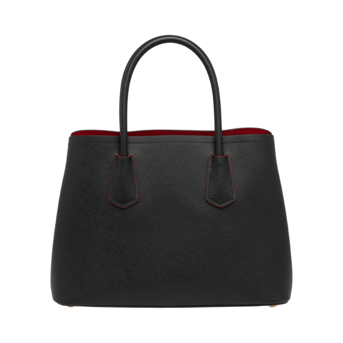 프라다 스몰 사피아노 레더 더블 백 블랙 파이어리 레드(Prada Small Saffiano Leather Double Bag Black Fiery Red) - 2
