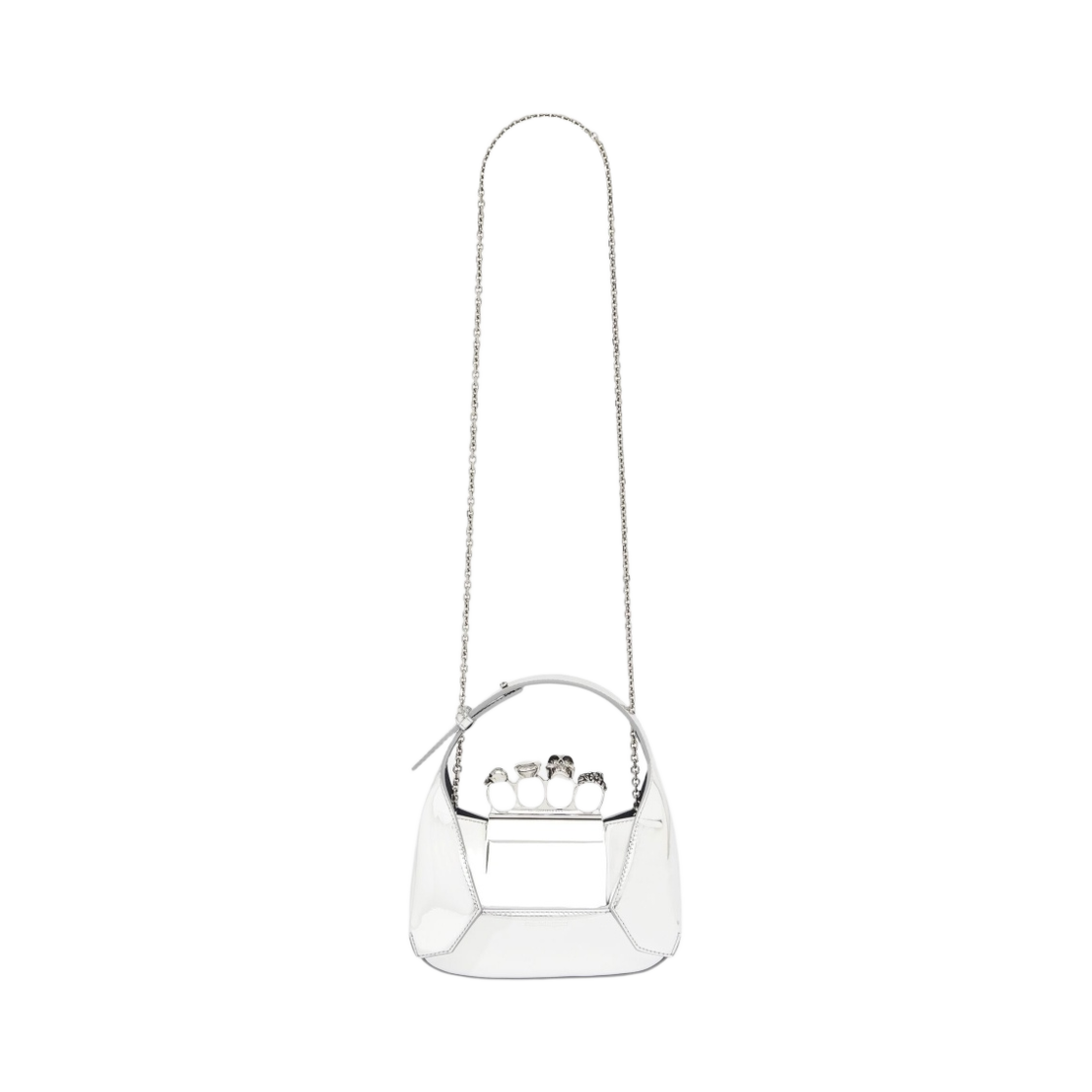 알렉산더 맥퀸 미니 쥬얼 호보백 실버(Alexander McQueen Mini Jewelled Hobo Bag Silver) - 4