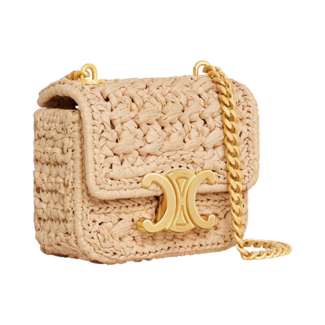 셀린느 미니 체인 클로드 라피아 이펙트 텍스타일 내츄럴(Celine Mini Chain Claude in Raffia Effect Textile Natural) - 2