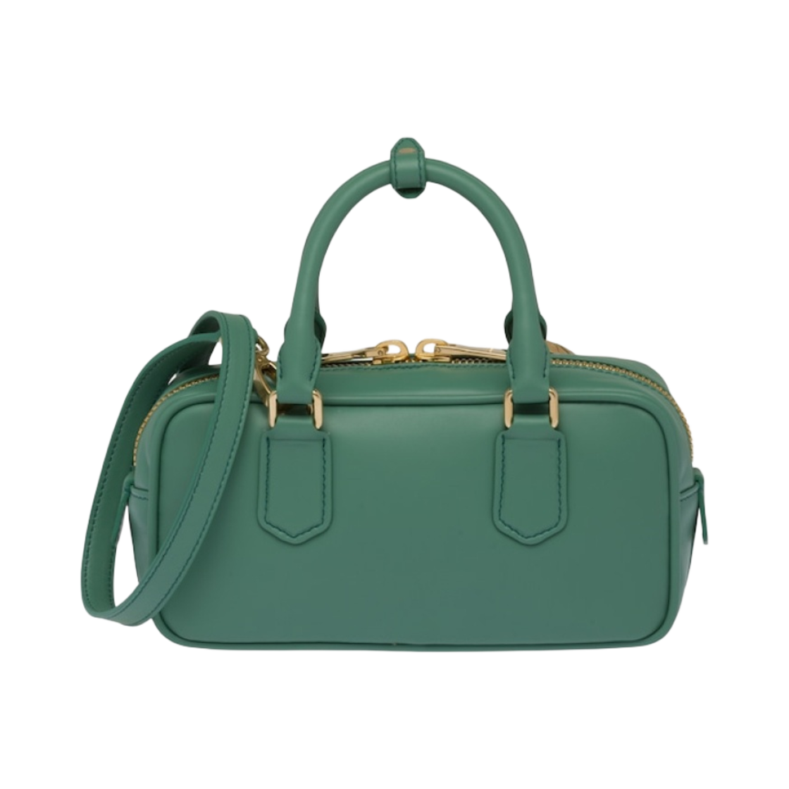 미우 미우 가죽 탑 핸들백 세이지 그린(Miu Miu Leather Top Handle Bag Sage Green) - 3