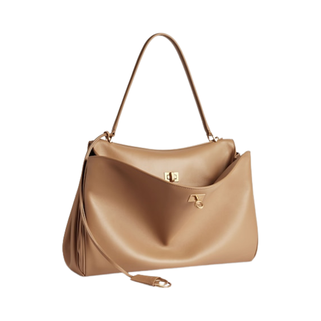 7897722AA4V2621 Balenciaga Rodeo Medium Handbag Latte