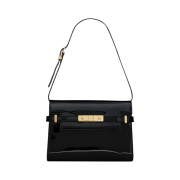 Saint Laurent Manhattan Small Shoulder Bag In Patent Leather Black