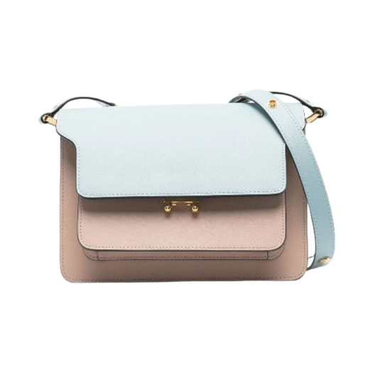 Marni Saffiano Medium Trunk Bag Aquamarine Natural