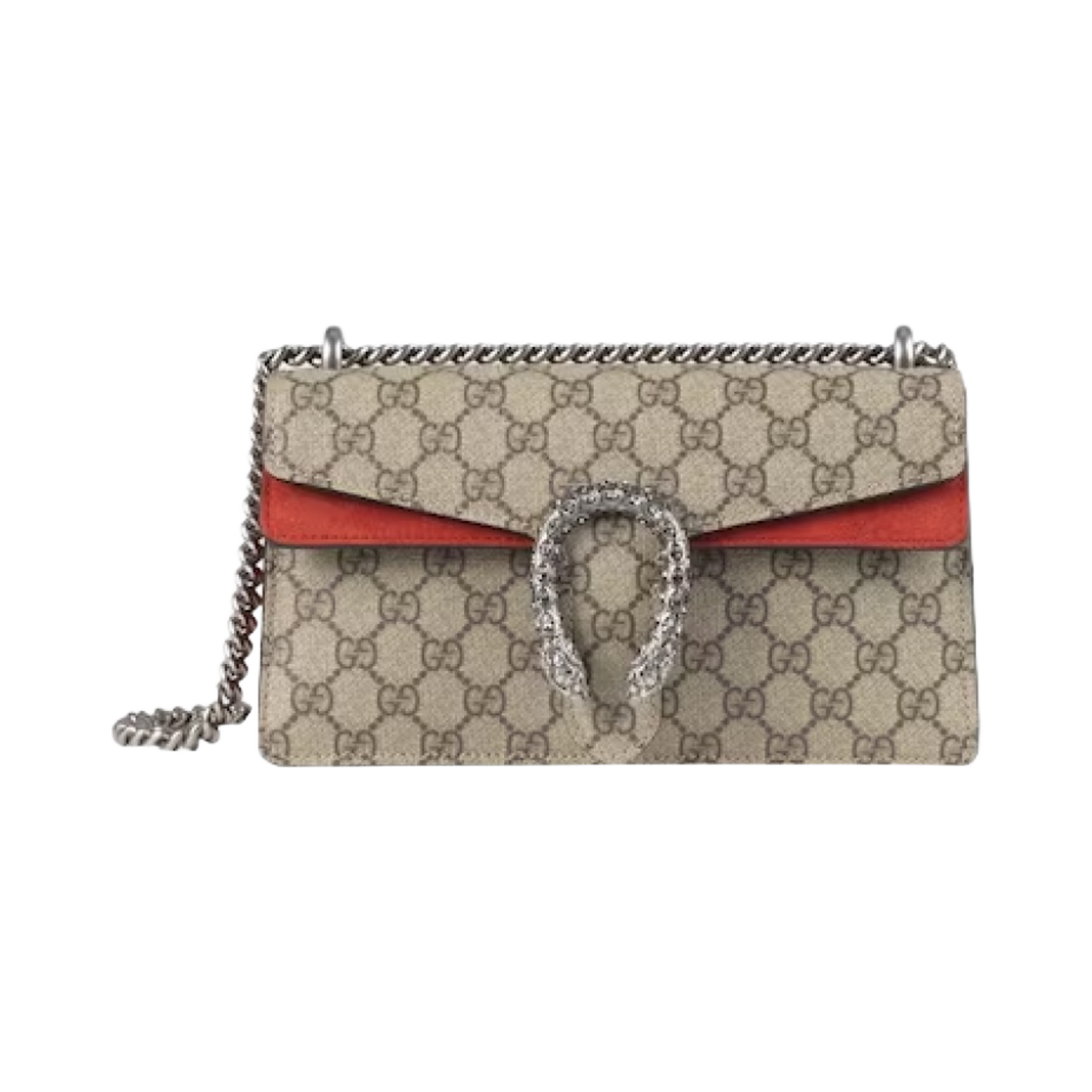 구찌 디오니서스 GG 스몰 숄더백 GG 슈프림 레드 스웨이드(Gucci Dionysus GG Small Shoulder Bag GG Supreme Red Suede) - 1