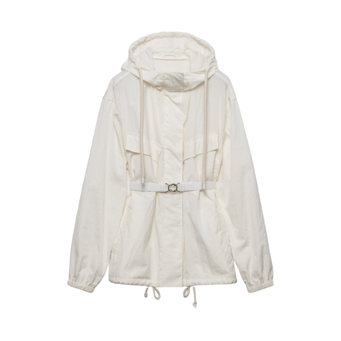 292255-16NA-F0304 (W) Prada Technical Ponge Blouson Jacket Ivory