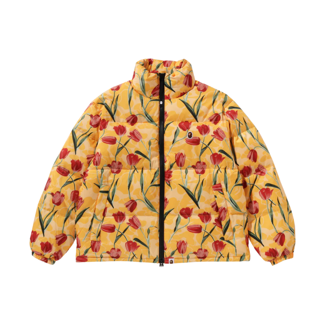 베이프 튤립 카모 다운 자켓 옐로우