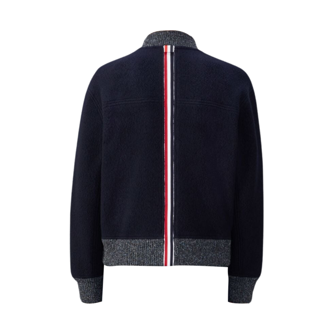 톰브라운 울 플리스 스트라이프 봄버 네이비(Thom Browne Wool Fleece Stripe Bomber Navy) - 2