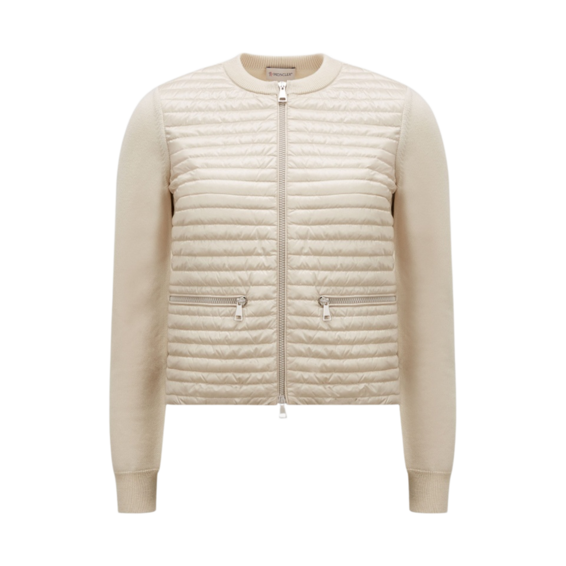 (W) 몽클레르 패딩 울 가디건 오프 화이트 - 23SS((W) Moncler Padded Wool Cardigan Off White - 23SS) - 1