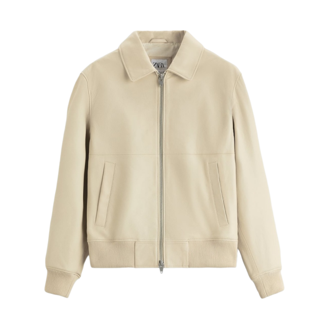 Bomber Faux Leather Puffer Jacket Zara Cream Zara Leather Bomber