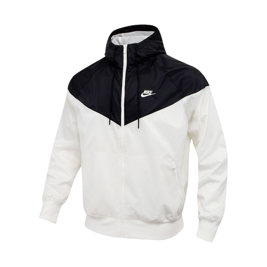 나이키 NSW 윈드러너 후드 자켓 블랙 세일 - 아시아(Nike NSW Windrunner Hooded Jacket Black Sail - Asia)