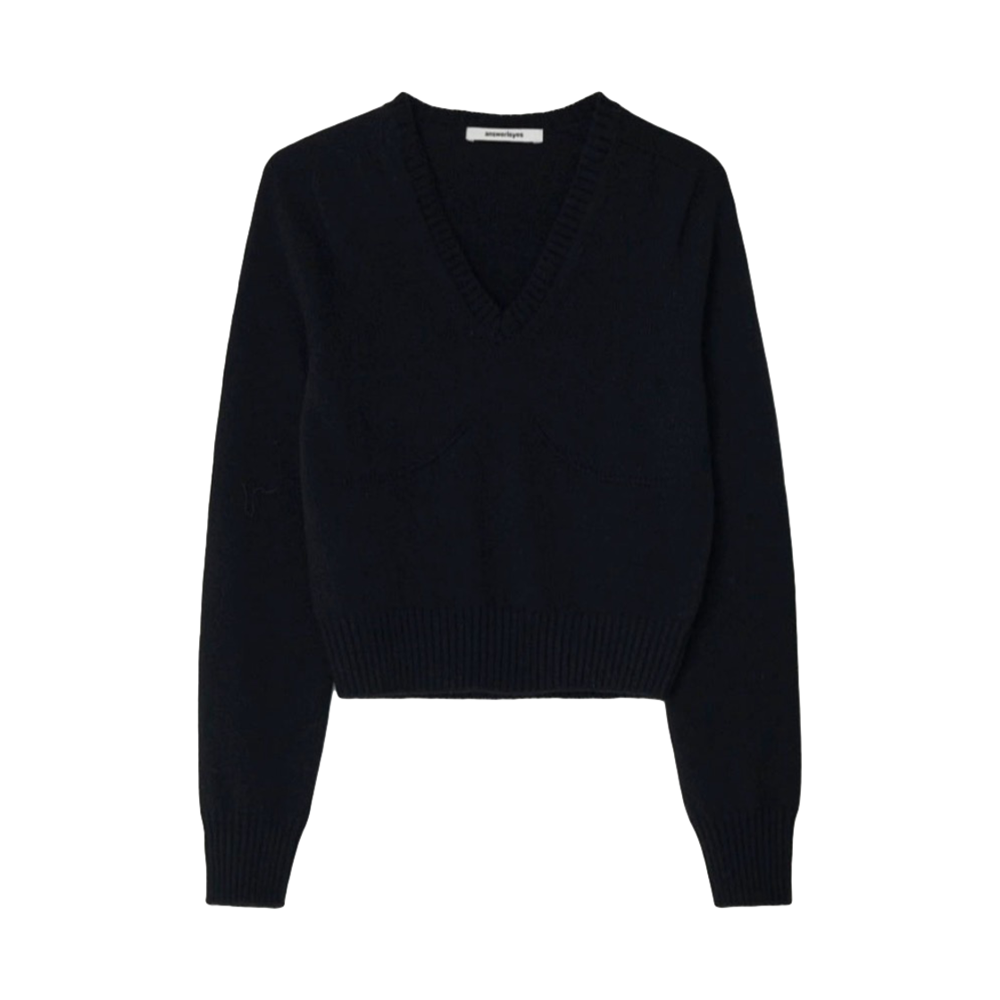 1000732000333 Answerisyes Slub Edge V-neck Knit Black