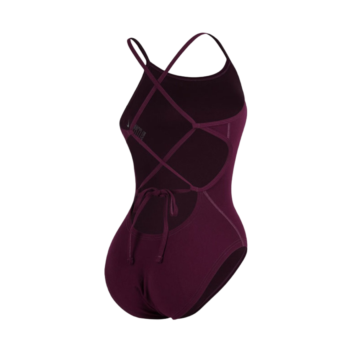(W) 나이키 스윔 앤서 솔리드 레이스업 타이백 상그리아((W) Nike Swim Answer Solid Lace Up Tie Back Sangria) - 2