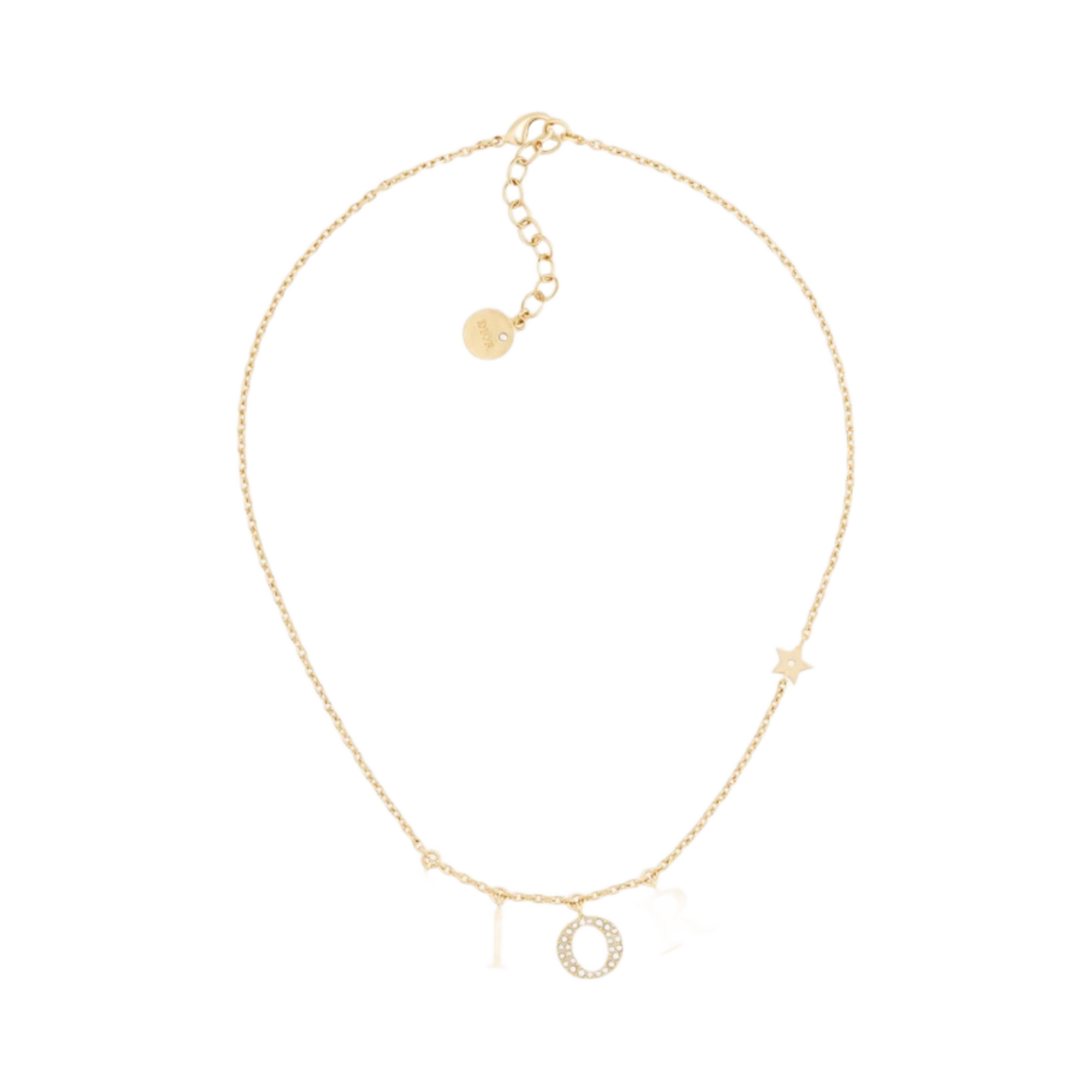 (W) 디올 디오레볼루션 네클리스 골드 피니쉬 메탈 화이트 크리스탈((W) Dior Dio(r)evolution Necklace Gold Finish Metal White Crystals) - 1
