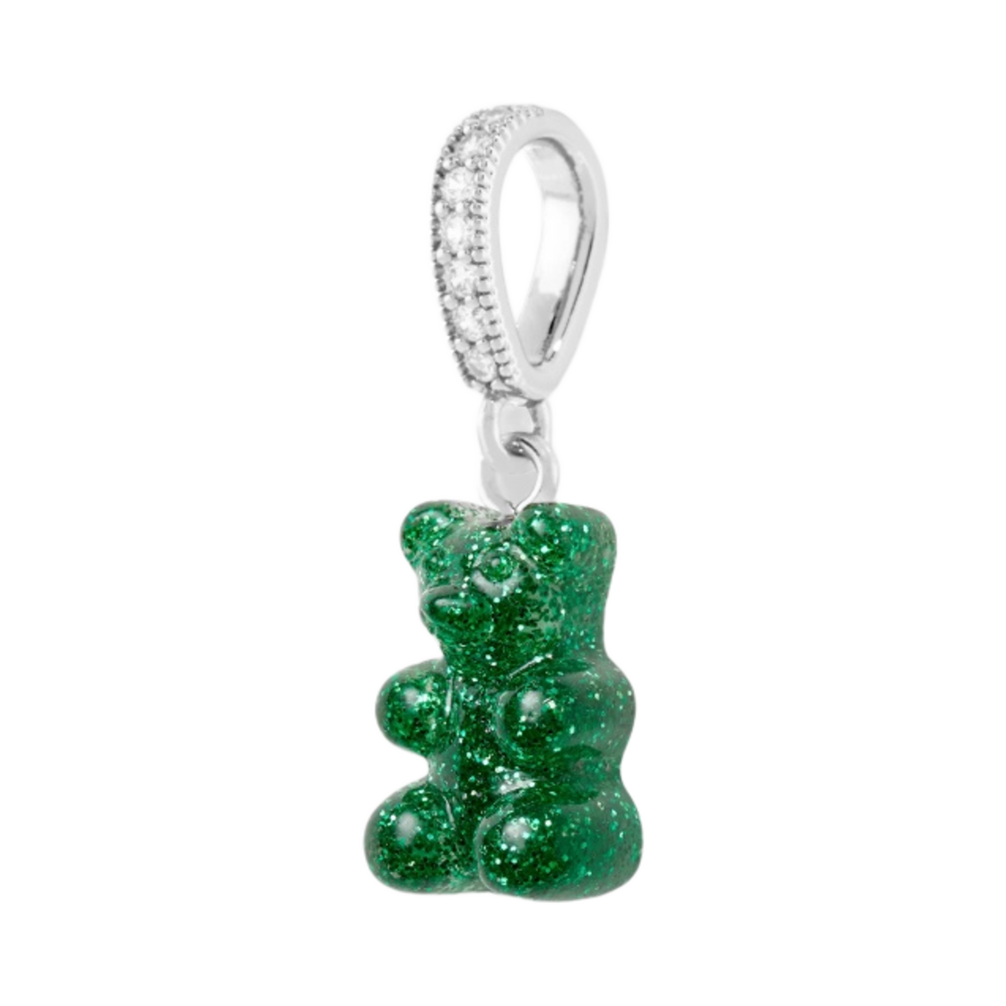 크리스탈 헤이즈 노스텔지아 베어 파베 커넥터 실버 그린 헤이즈(Crystal Haze Nostalgia Bear with Pave Connector Silver Green Haze)