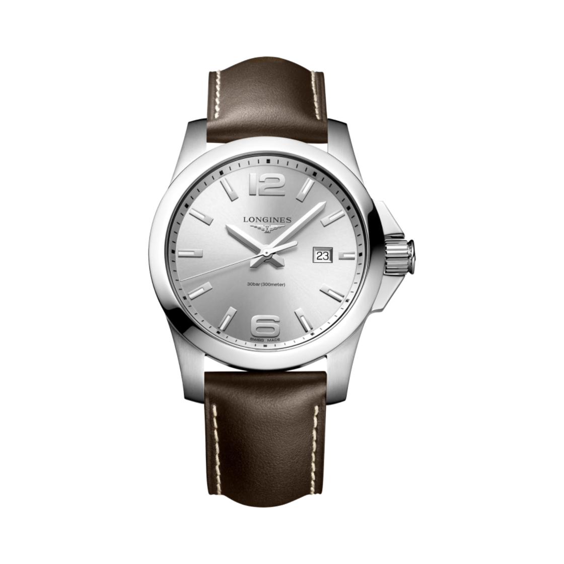 론진 콘퀘스트 쿼츠 43mm 스테인리스 스틸 브라운 실버(Longines Conquest Quartz 43mm Stainless Steel Brown Silver)