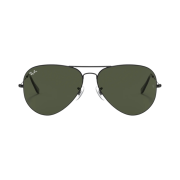 Ray-Ban Aviator Large Metal II Classic Polished Black Frame Green Classic G-15 Lenses