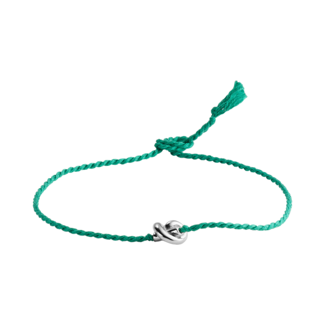 보테가 베네타 프렌드쉽 실크 브레이슬릿 실버 플래시 그린(Bottega Veneta Friendship Silk Bracelet Silver Flash Green)