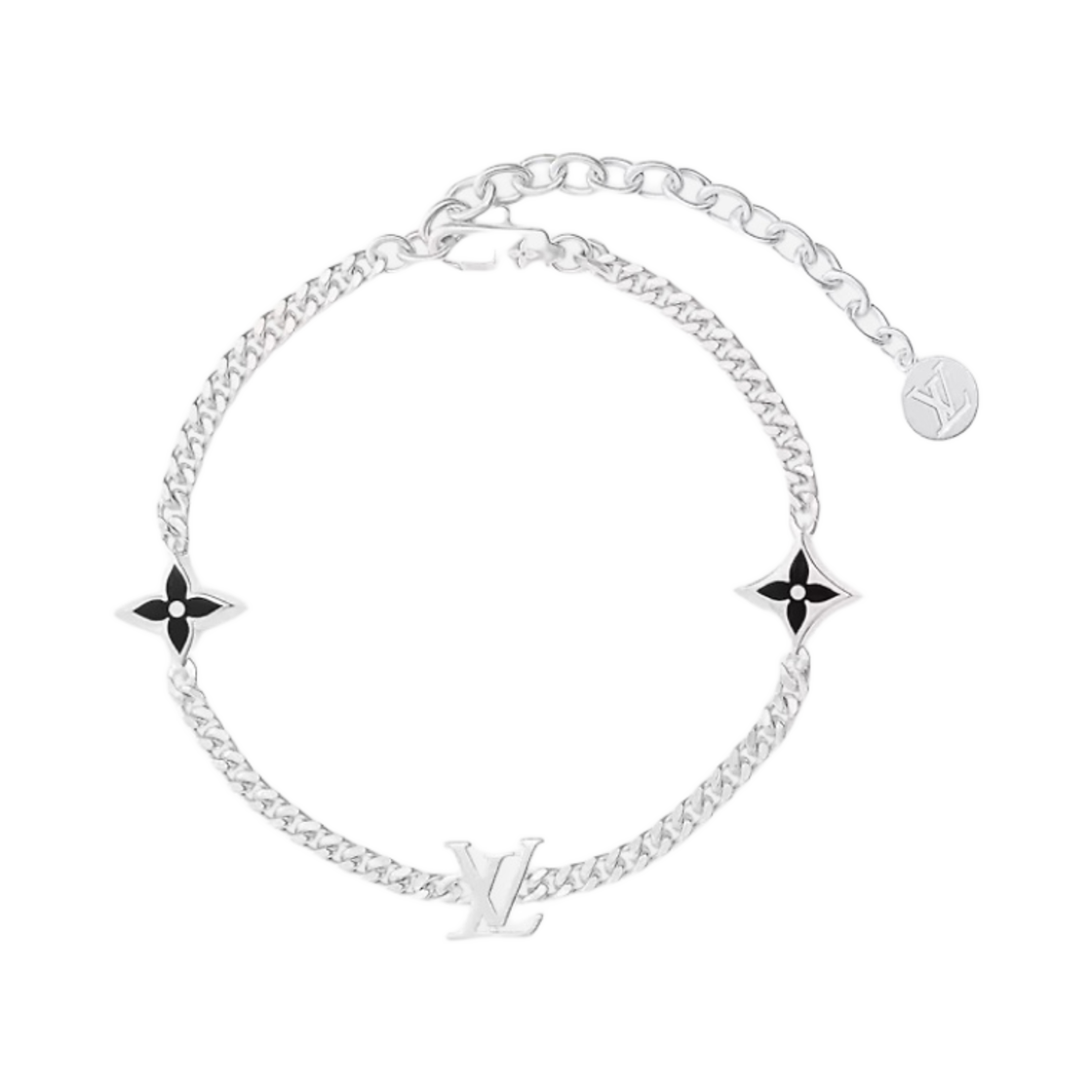 M1520A Louis Vuitton LV Spike Charm Bracelet Silver