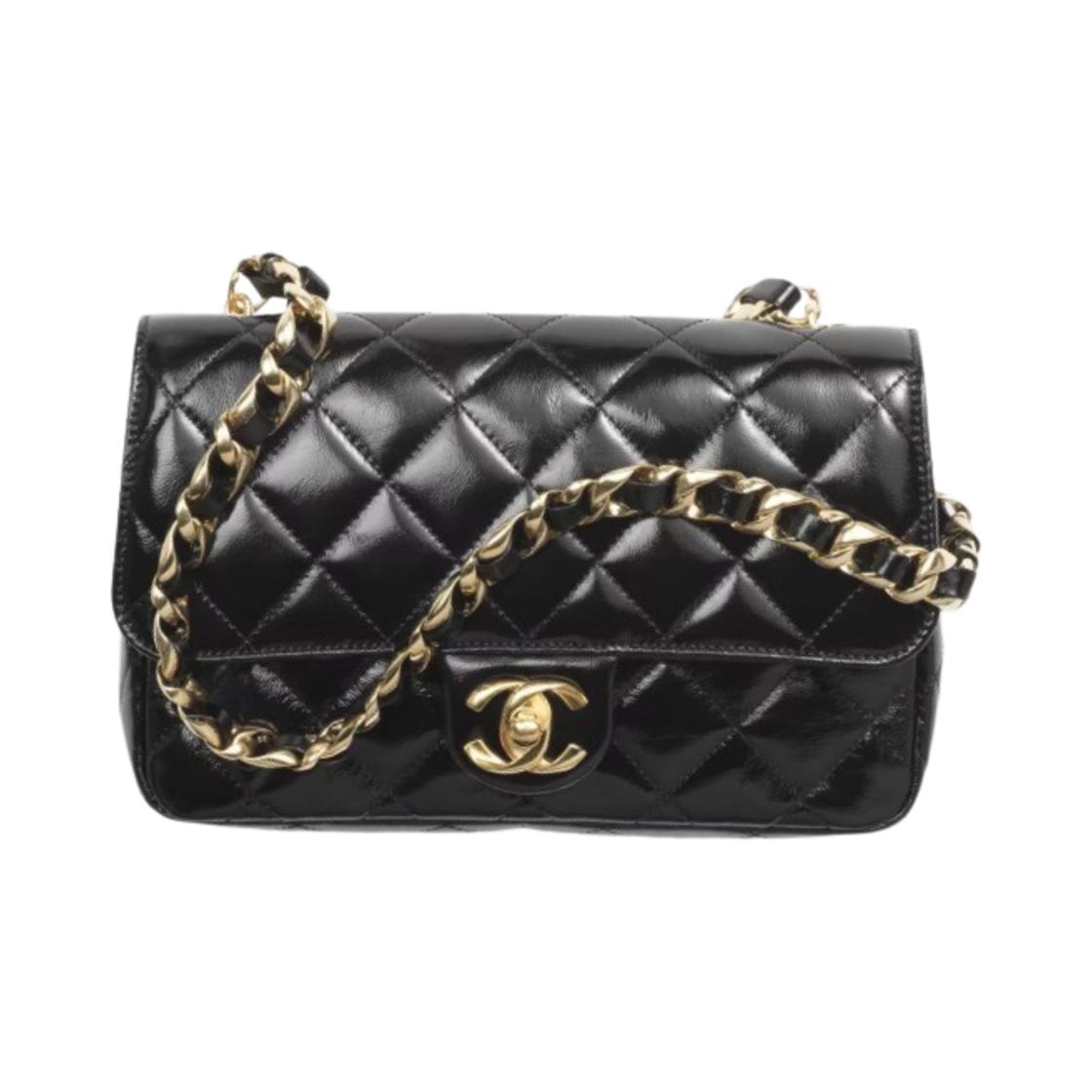 샤넬 플랩 백 샤이니 램스킨 & 골드 메탈 블랙(Chanel Flap Bag Shiny Lambskin & Gold Black) - 1