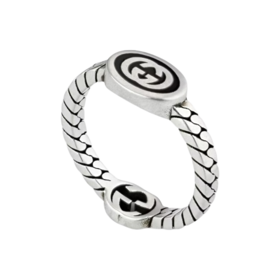 구찌 씬 인터로킹 G 링 실버(Gucci Thin Interlocking G Ring Silver) - 1