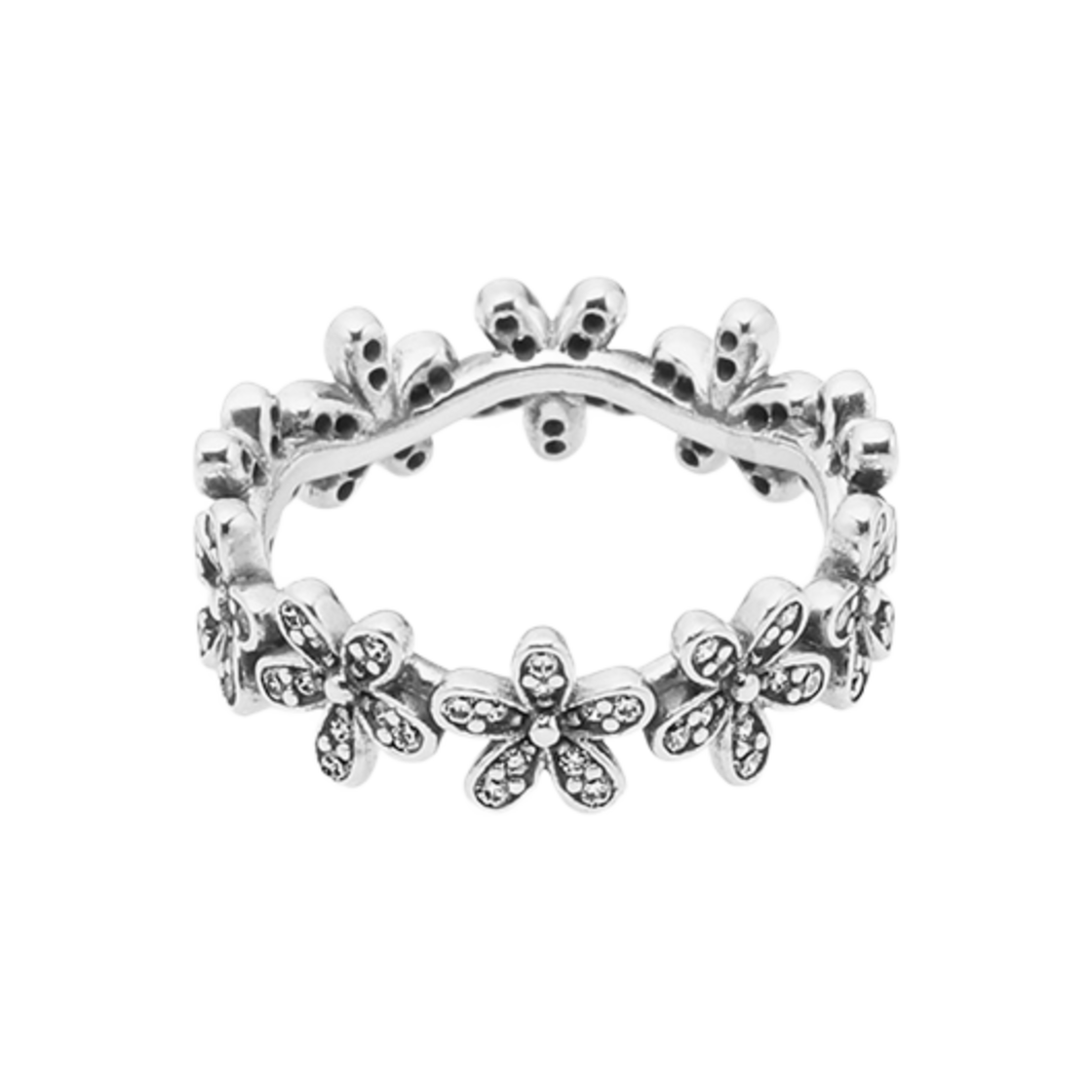 (W) 판도라 데이지 플라워 링 스털링 실버 클리어((W) Pandora Daisy Flower Ring Sterling Silver Clear) - 1