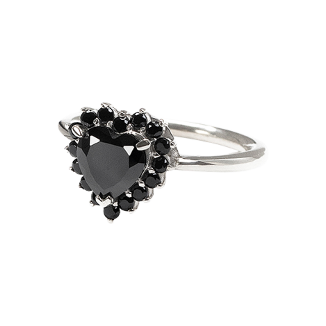 TM2C1RG01BK Third movement Crystal Heart Ring Black