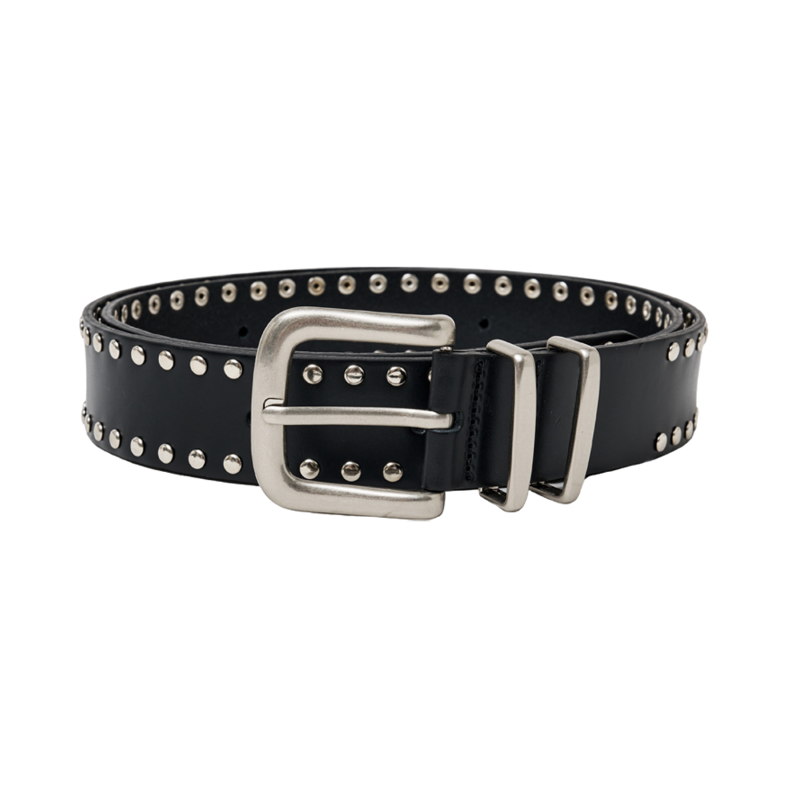 WA202 Haleine Studded Leather Belt Black
