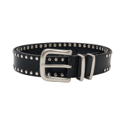 Haleine Studded Leather Belt Black