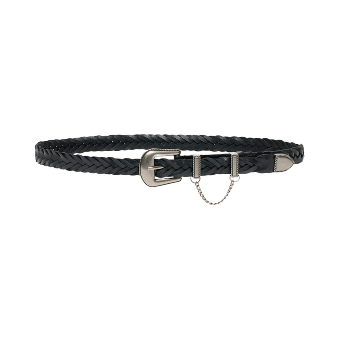 르마스크 체인 위빙 레더 남자 여자 가죽 벨트 22mm 블랙(Le Masque Chain weaving Unisex Leather Belt 22 mm Black)