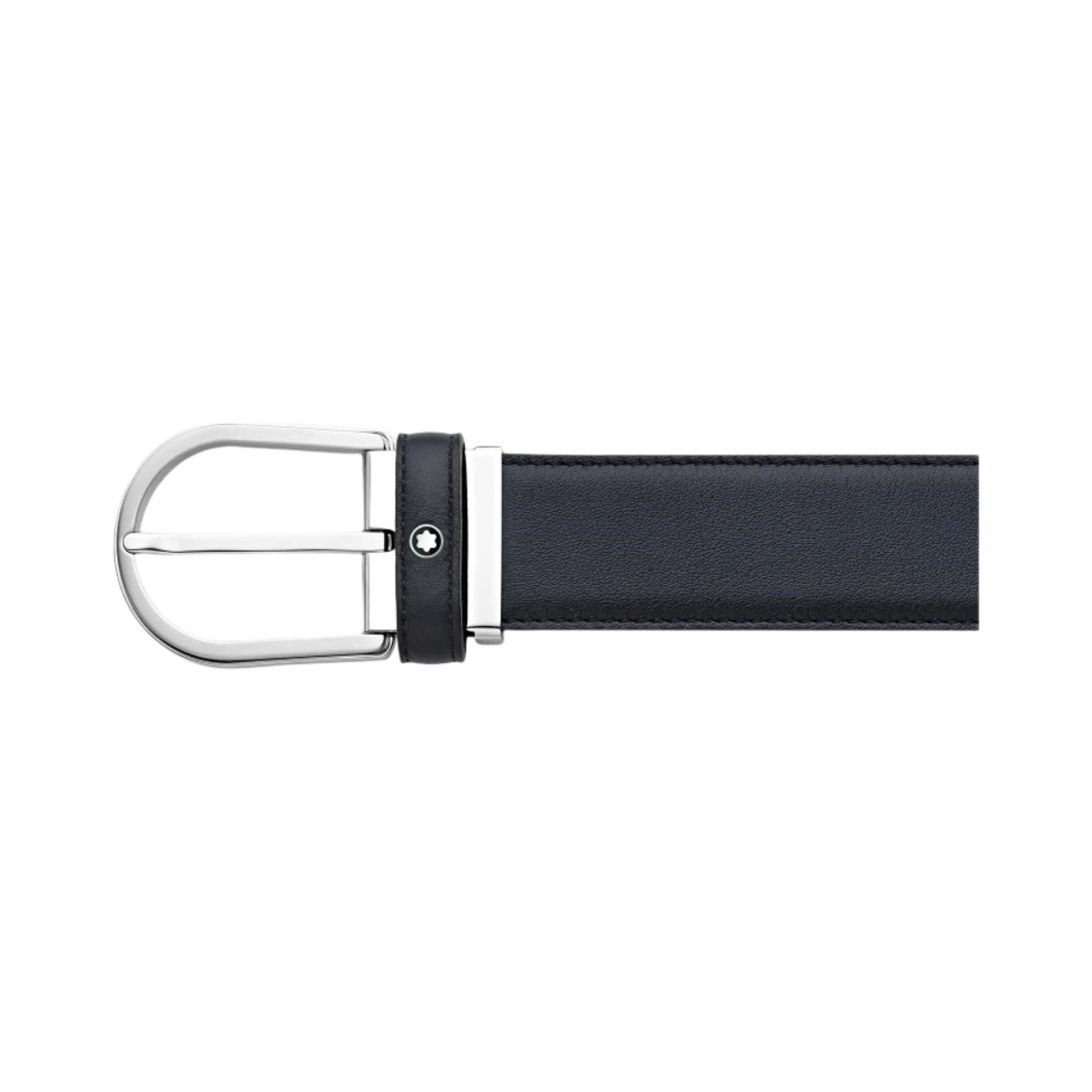 몽블랑 홀스슈 버클 35mm 레더 벨트 블루(Montblanc Horseshoe Buckle 35mm Leather Belt Blue)