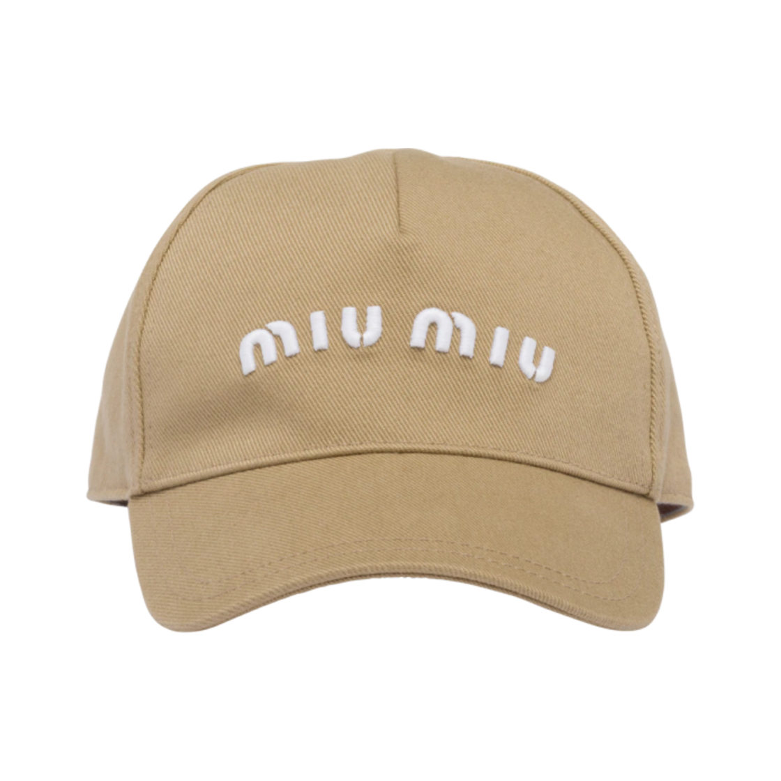 (W) 미우 미우 드릴 베이스볼 캡 카키 화이트((W) Miu Miu Drill Baseball Cap Khaki White)