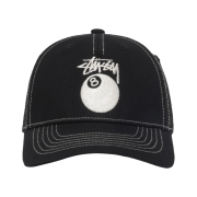 Stussy Low Pro Trucker 8 Ball Snapback Black