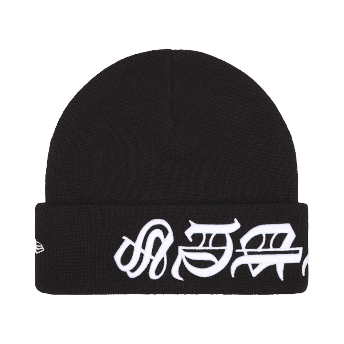 슈프림 뉴에라 블랙레터 비니 블랙 - 25SS(Supreme New Era Blackletter Beanie Black - 25SS)