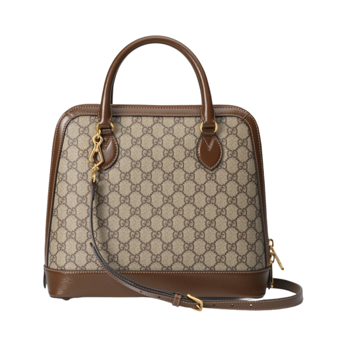 구찌 홀스빗 1955 미디움 탑 핸들백 베이지 에보니 브라운(Gucci Horsebit 1955 Medium Top Handle Bag Beige Ebony Brown) - 3