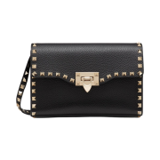 Valentino Small Stampa Alce Calfskin Rockstud Crossbody Bag Black