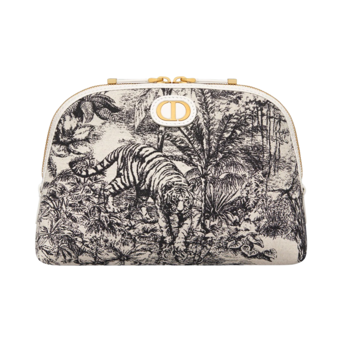 디올 30 몽테뉴 뷰티 파우치 화이트 블랙 캔버스 트왈 드 주이 보야쥐 프린트(Dior 30 Montaigne Beauty Pouch White Black Canvas Toile De Jouy Voyage Print) - 1