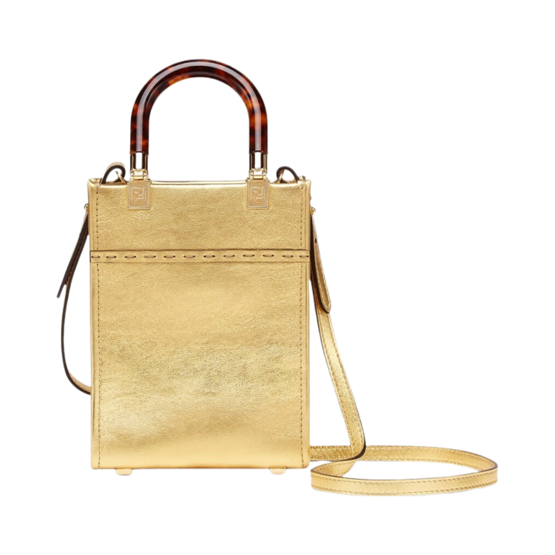 펜디 로마 미니 선샤인 쇼퍼 레더 백 골드(Fendi Roma Mini Sunshine Shopper Leather Bag Gold) - 3